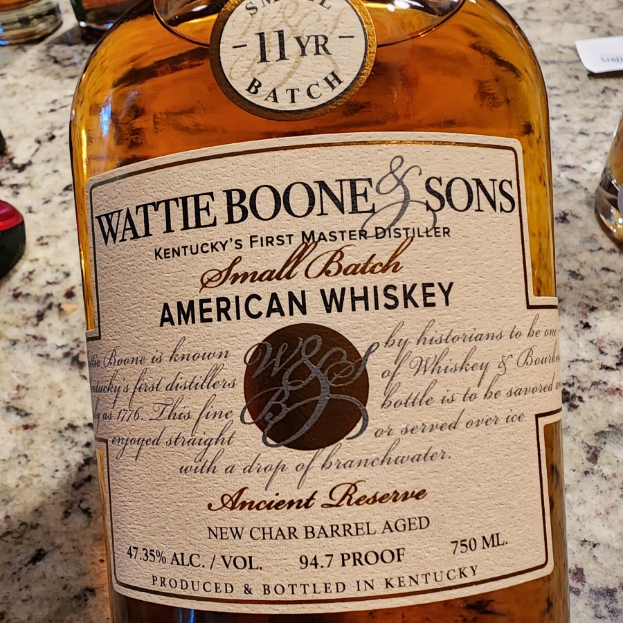 Wattie Boone & Sons 11 Year small Batch American  Whiskey