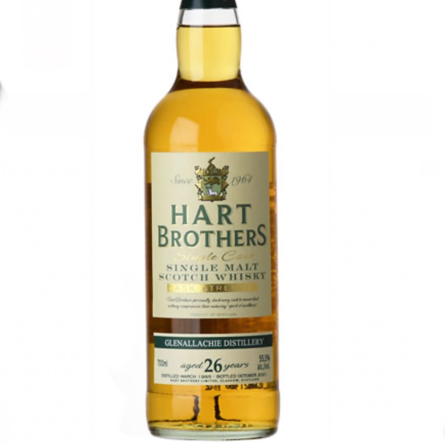 1995 Glenallachie 26 Year Old "Hart Brothers Finest Collection" Cask Strength Single Ex-Bourbon Barrel