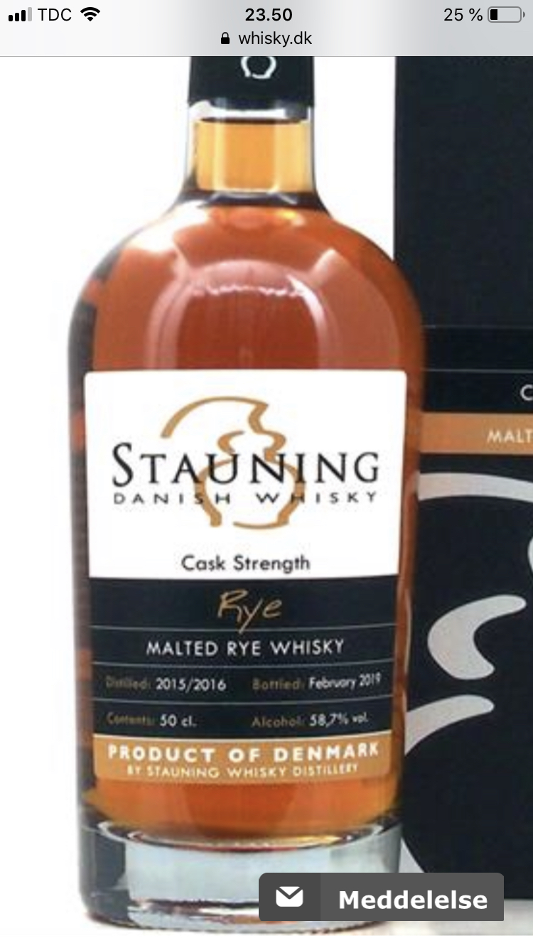 Stauning 2015/2016 Rye Cask Strength (Bottled February 2019)