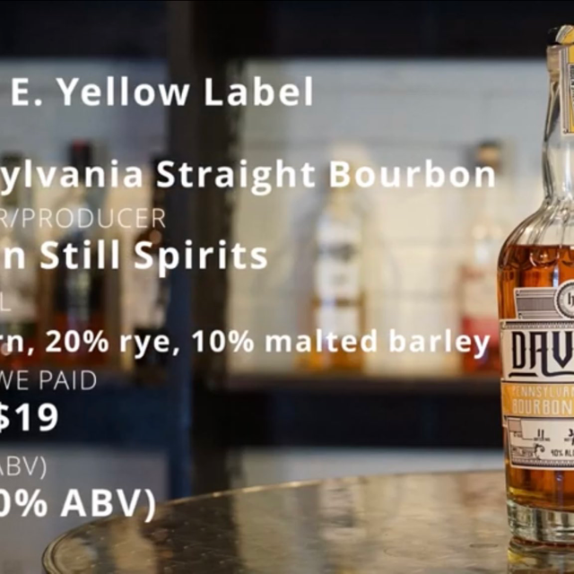 David E. Yellow Label Pennsylvania Bourbon