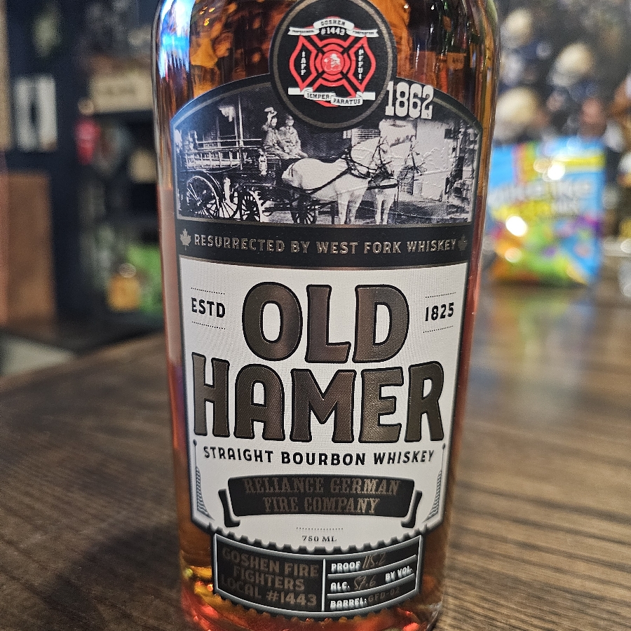 Old Hammer Straight Bourbon Whiskey Reliance German Fire Company GFD edition
