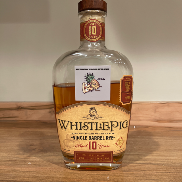 WhistlePig Single Barrel Rye (SBS Barrel 72299)
