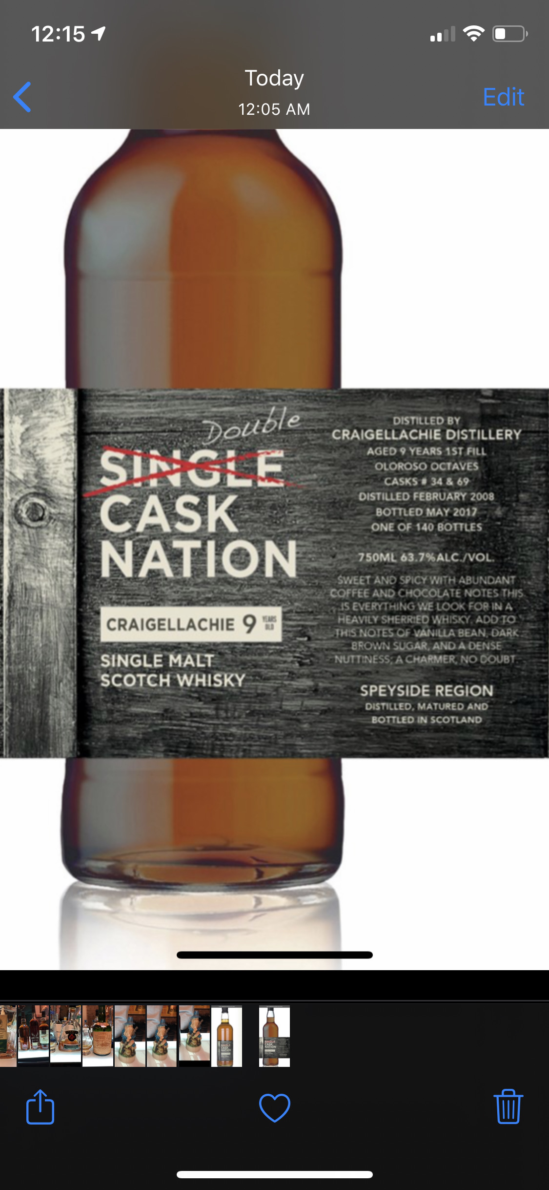 Double Cask Nation Craigellachie 9 Sherry Octaves