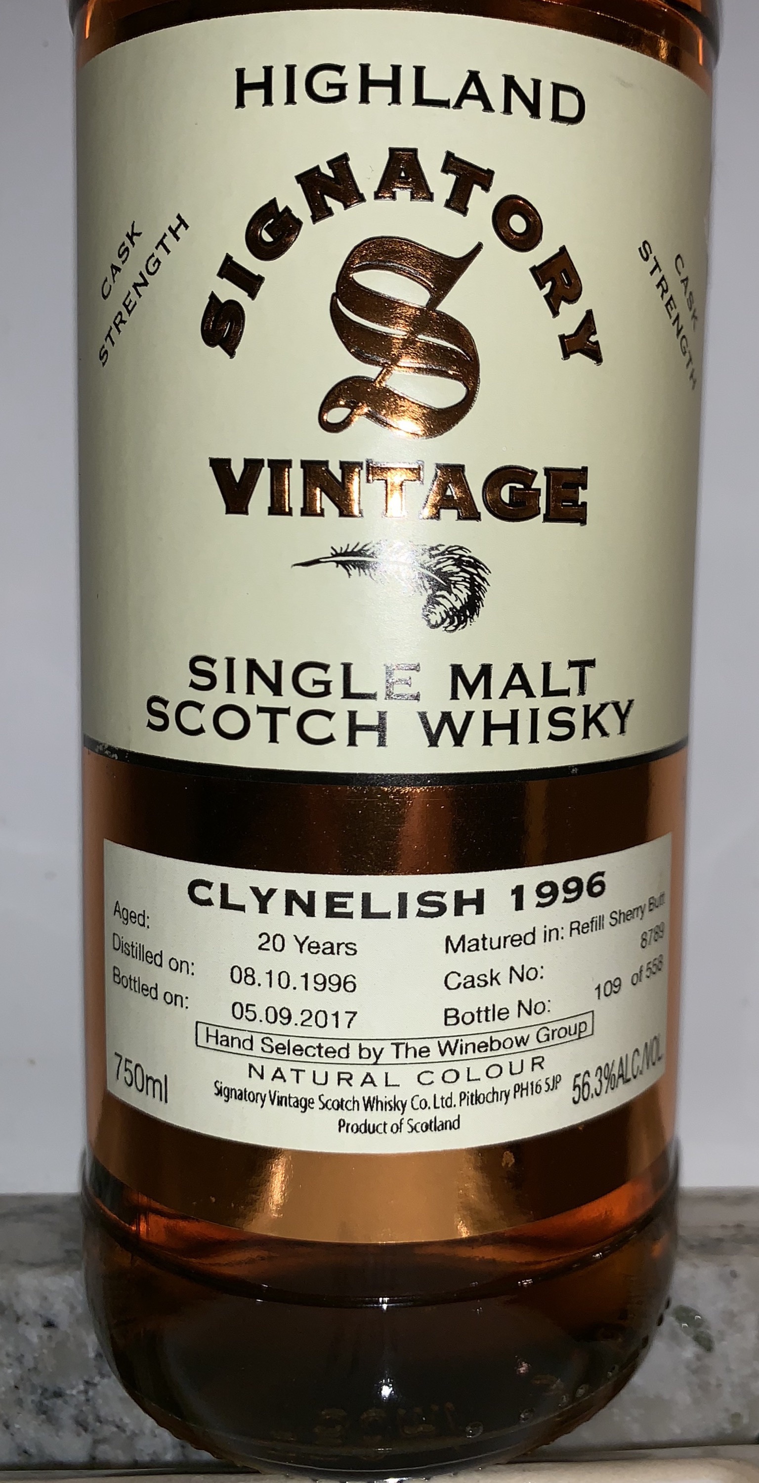 Clynelish 1996 20 Year Cask Strength (Signatory)