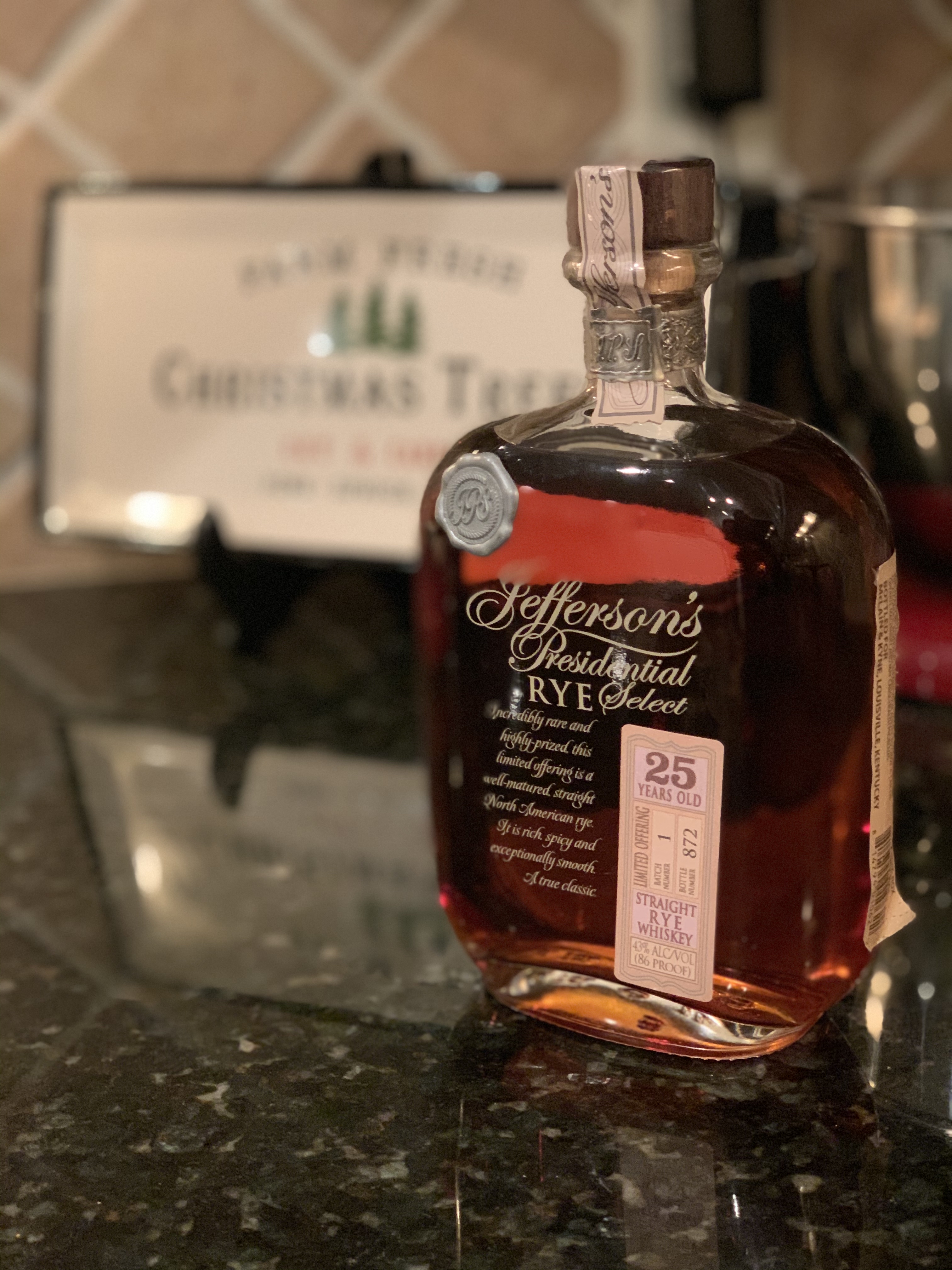 Jefferson's 25 Year Presidential Select Rye