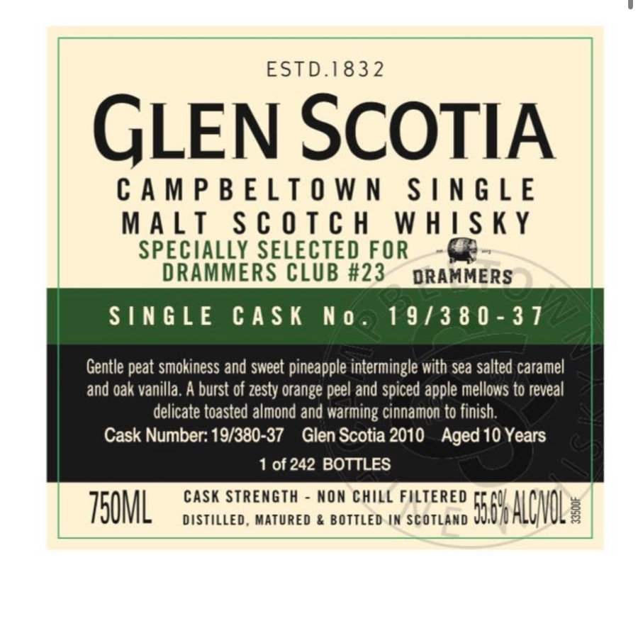 Glen Scotia Single Malt 10 Years Peated (Drammers pick)