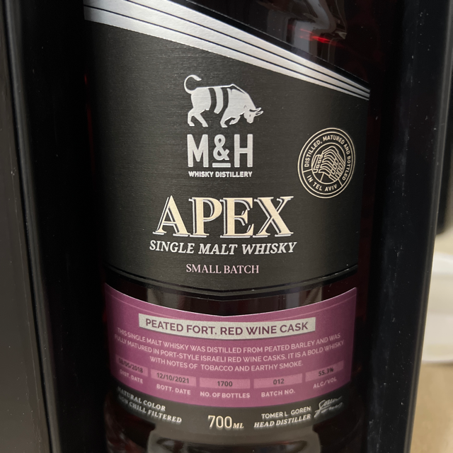 M&H Apex Peated Fort. Red Wine Cask