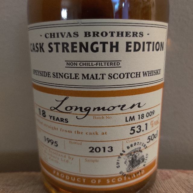 Longmorn 18 (1995) (Chivas Brothers Cask Strength Edition) (Batch LM 18 009)