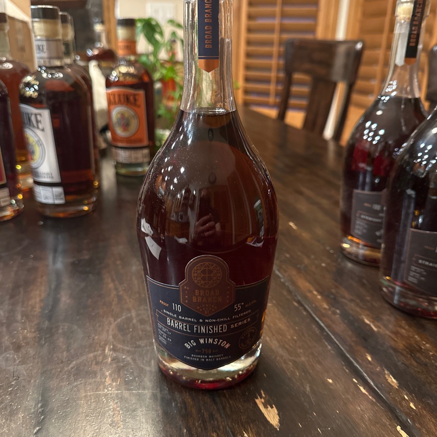 Broad Branch Barrel Finished Series Big Winston Single Barrel Bourbon Whiskey Finished in Malt Barrels (barrel #0165)
