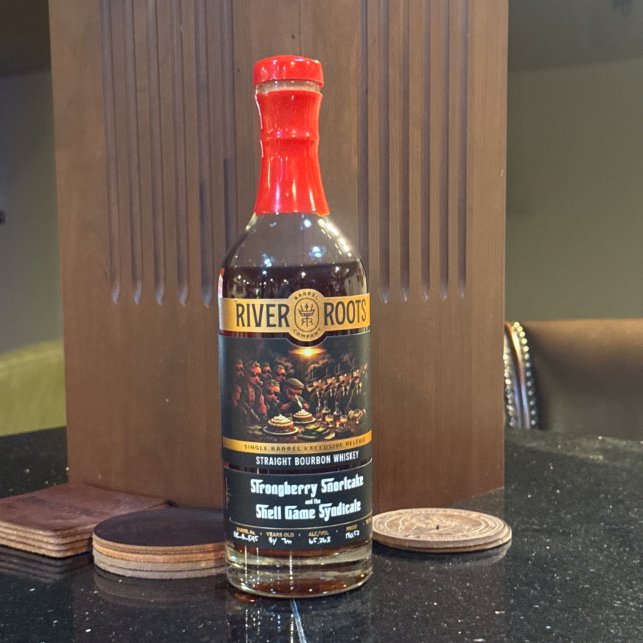 River Roots Straight Bourbon Whiskey GE-B-E95 (Strongberry Shortcake and the Shell Game Syndicate by Drums and Drams)