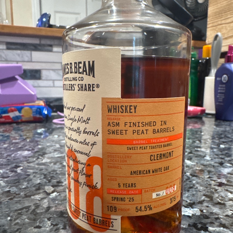 Jim Beam Distillers Share ASM finished in Sweet Peat Toasted Barrels