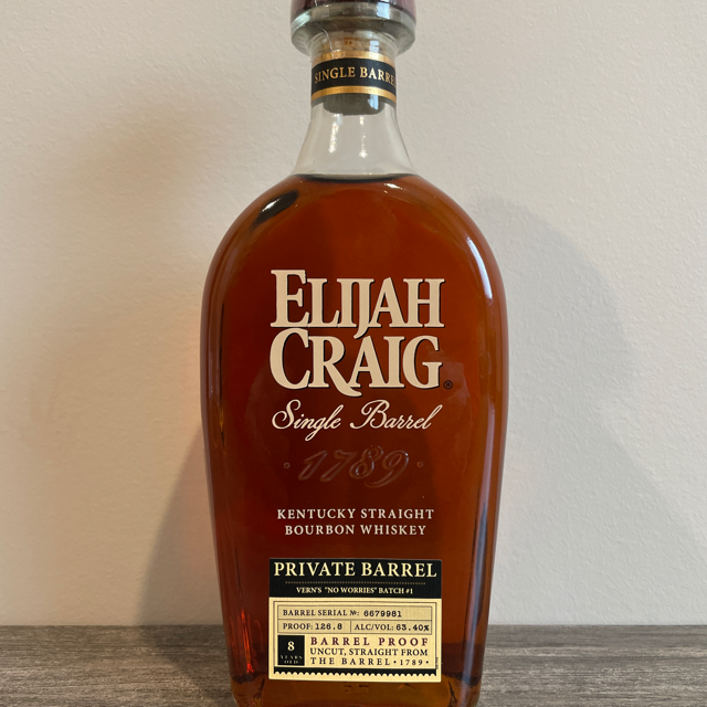 Elijah Craig Single Barrel - Barrel Proof (Vern's "No Worries" Batch 1)