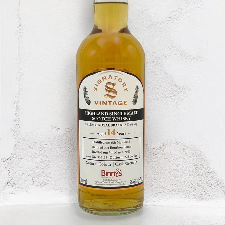 Signatory Royal Brackla 14 year old Barrel # 305113 Binny's Handpicked 2008
