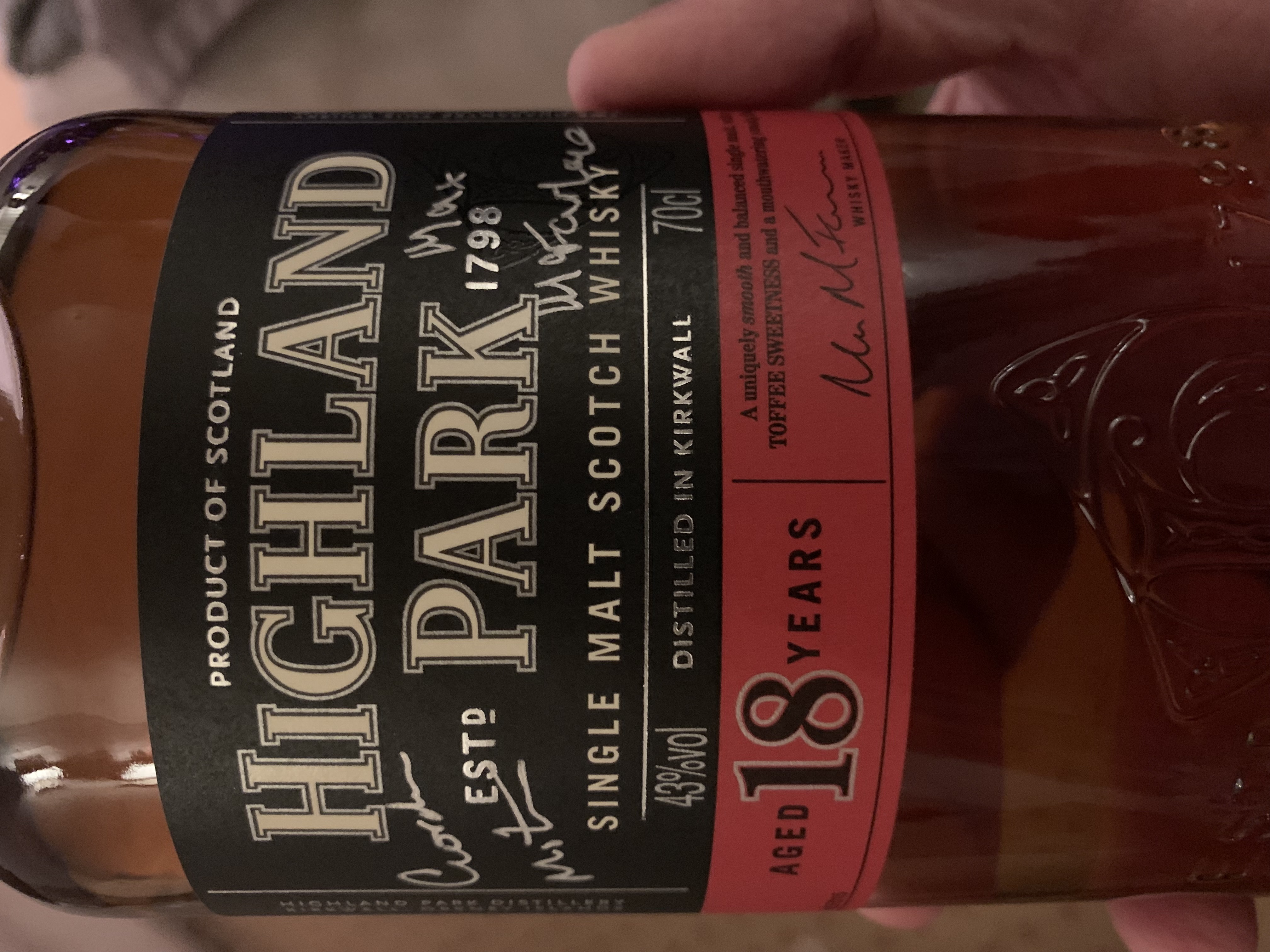 Highland Park 18 Year Final 2017 signed collectible edition