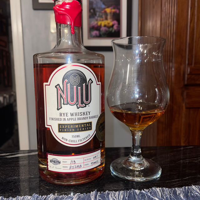 NULU Rye Whiskey finished in Apple Brandy Barrels (experimental finish series)