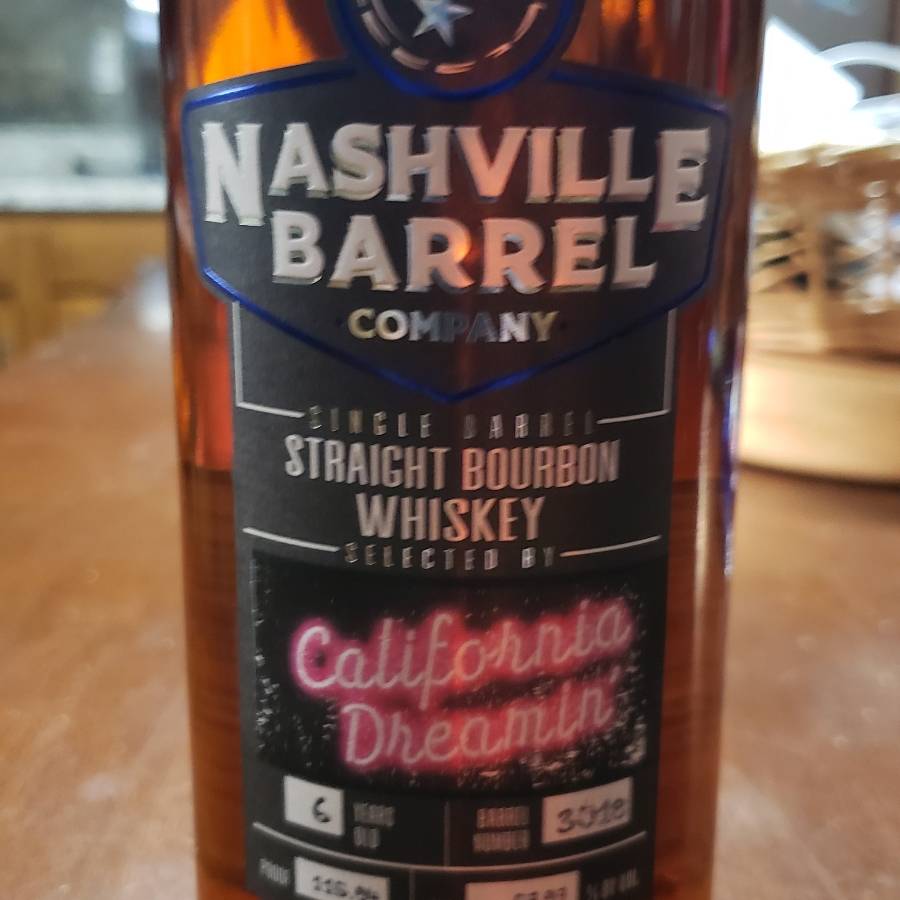 Nashville Barrel Single Barrel Straight Bourbon (California Dreamin')