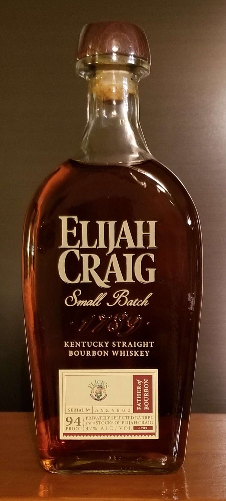Elijah Craig Small Batch Flicks privately selected barrel
