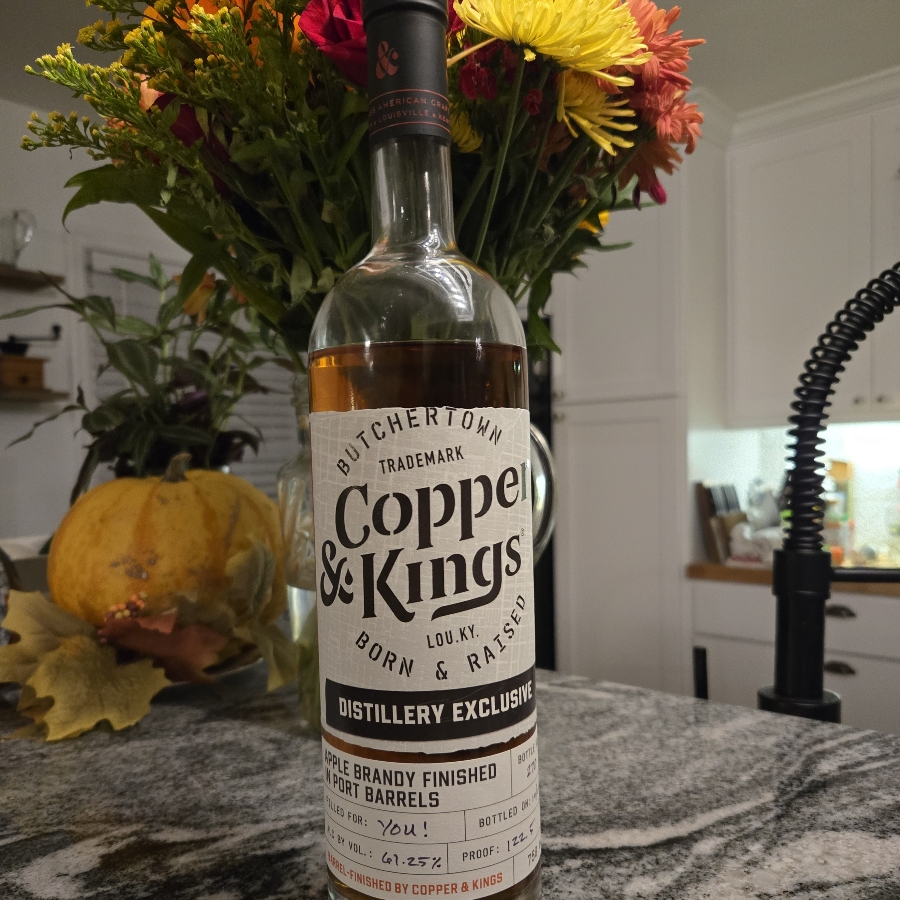 Copper and Kings apple brandy finished in port barrels