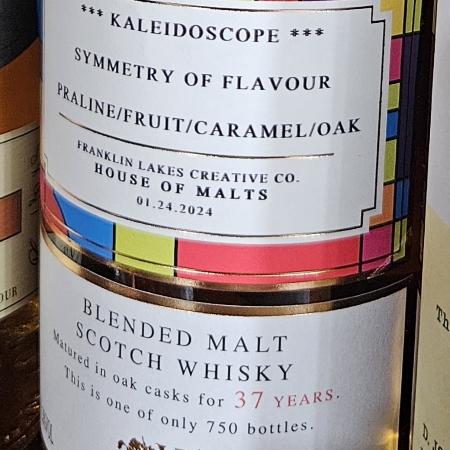 Kaleidoscope - Symmetry of Flavours - 37 Years Old Blended Malt (The Whisky Exchange for Franklin Lakes Creative Co. House of Malts 01/24/2024)
