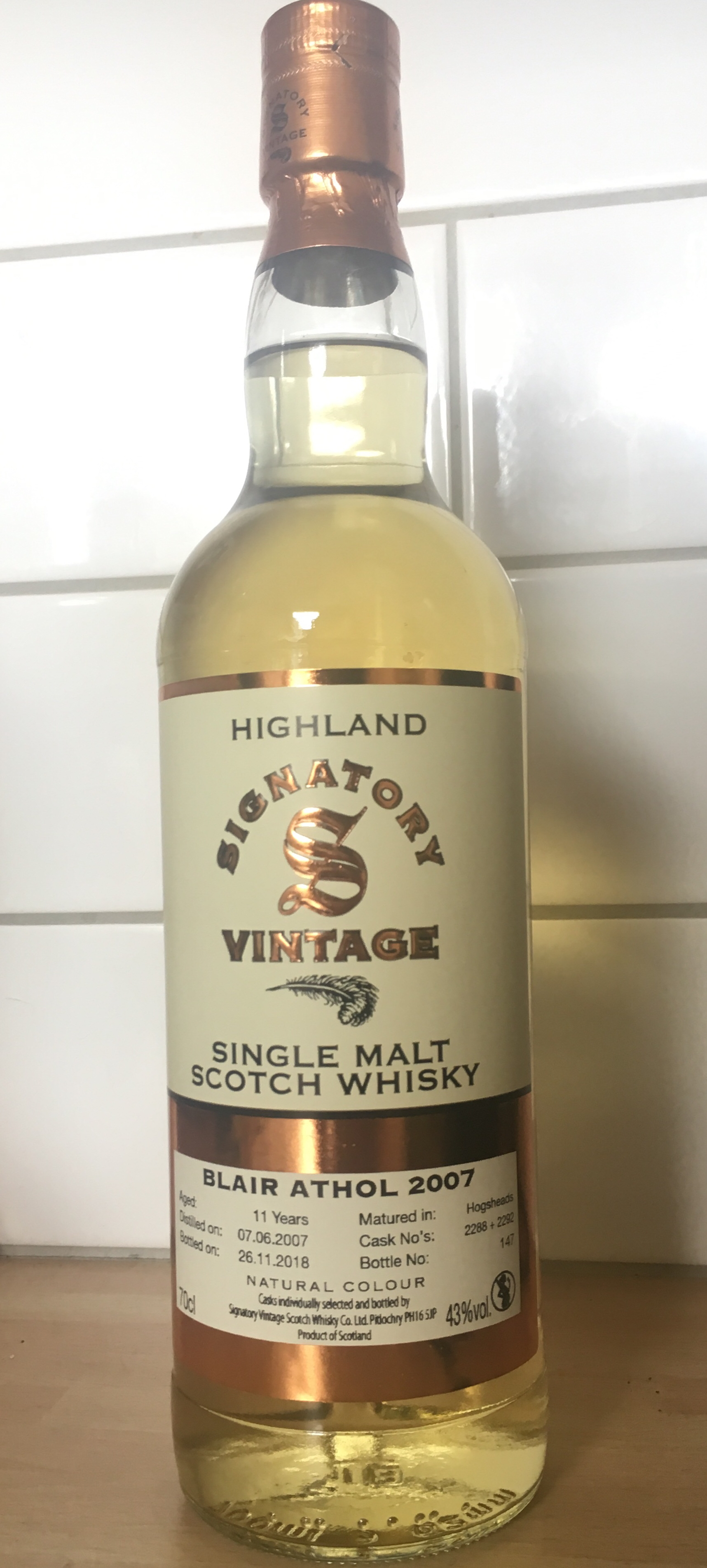 Blair Athol 2007 11 Year 86 Proof Collection (Signatory)