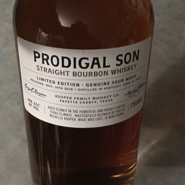 Kooper Family Prodigal Son Straight Bourbon Whiskey