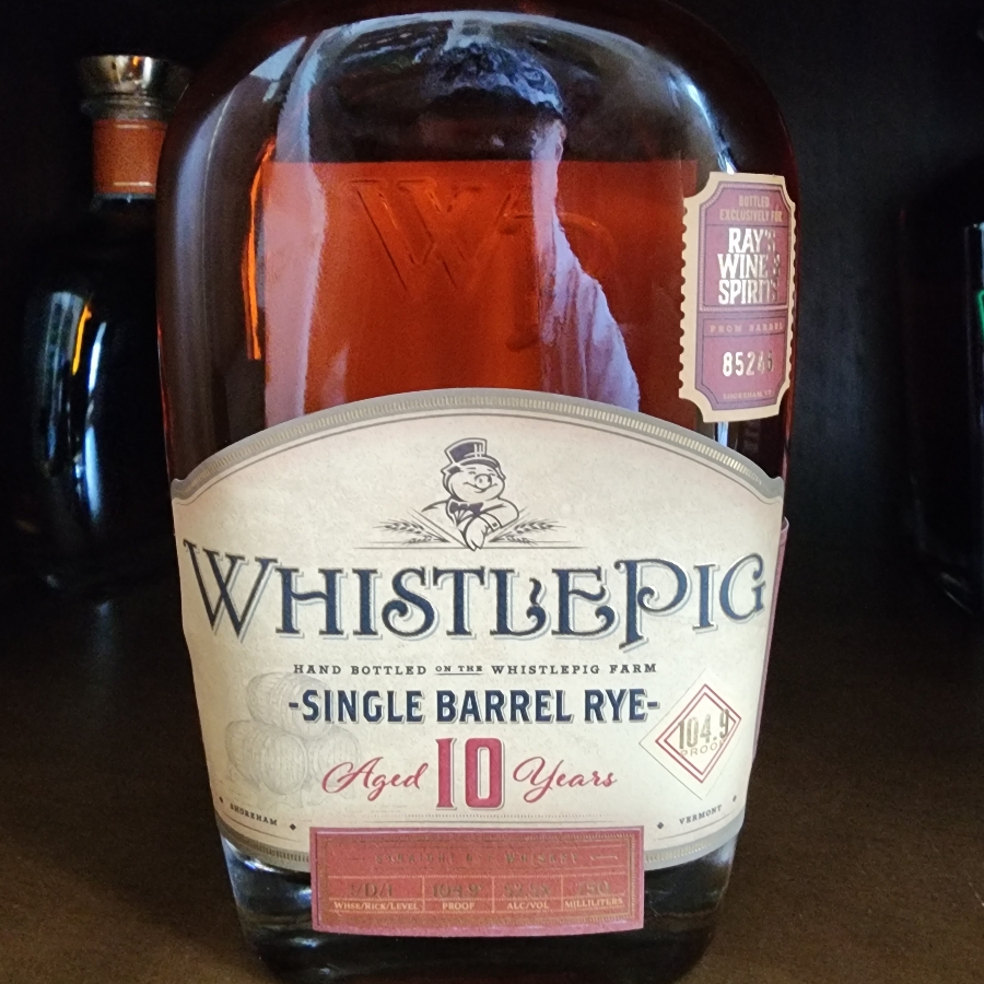 Whistlepig Single Barrel Rye 10 yr Bottled for Rays Wine &Spirits Rare release 16yr aged