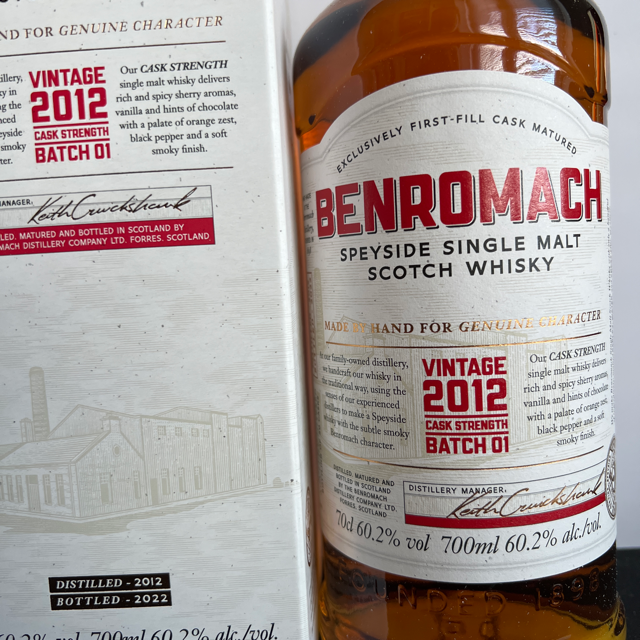 Benromach Vintage 2012 Cask Strength Batch 01