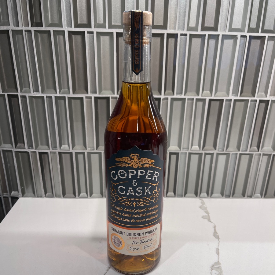 Copper & Cask Straight Bourbon Whiskey Toasted Barrel Finish