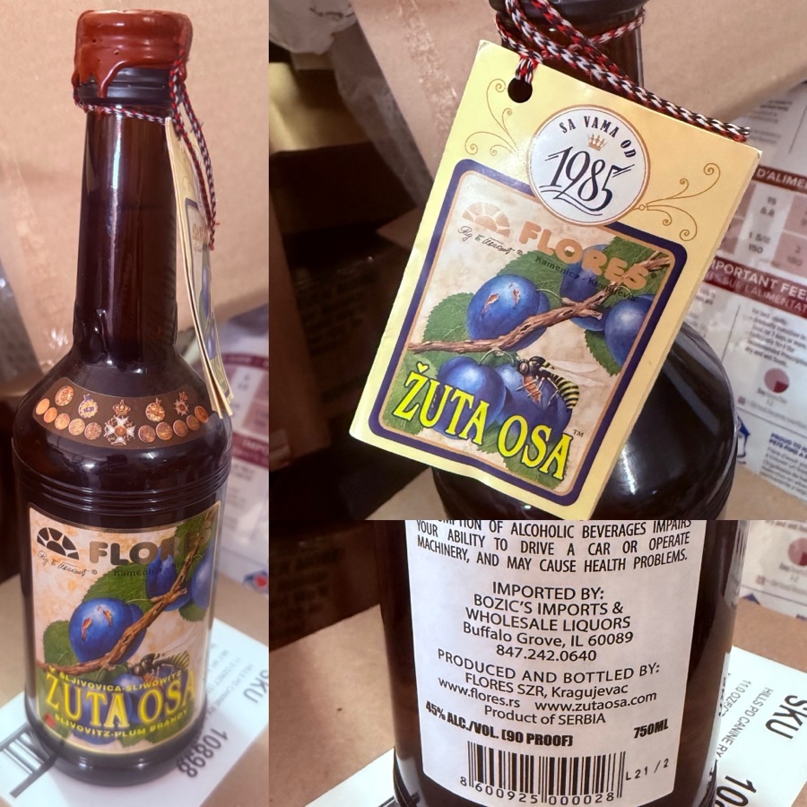 Flores SZR Zuta OSA Slivovitz Plum Brandy