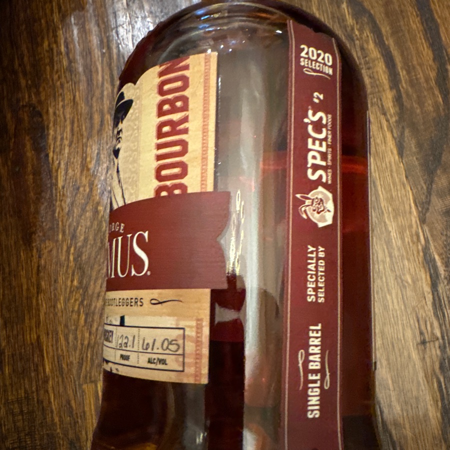 George Remus Straight Bourbon Whiskey Spec's Single Barrel 2020