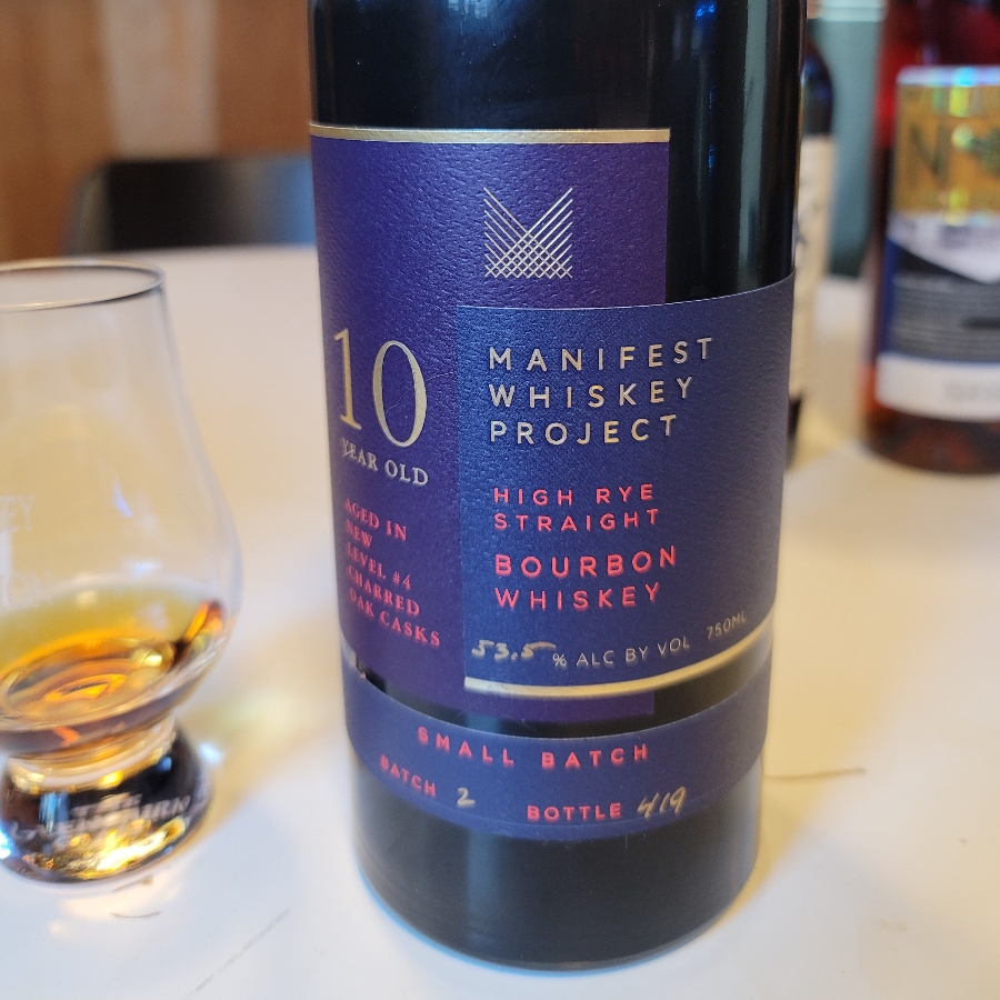 Manifest Whiskey Project High Rye Bourbon Whiskey 10 Year Batch 2