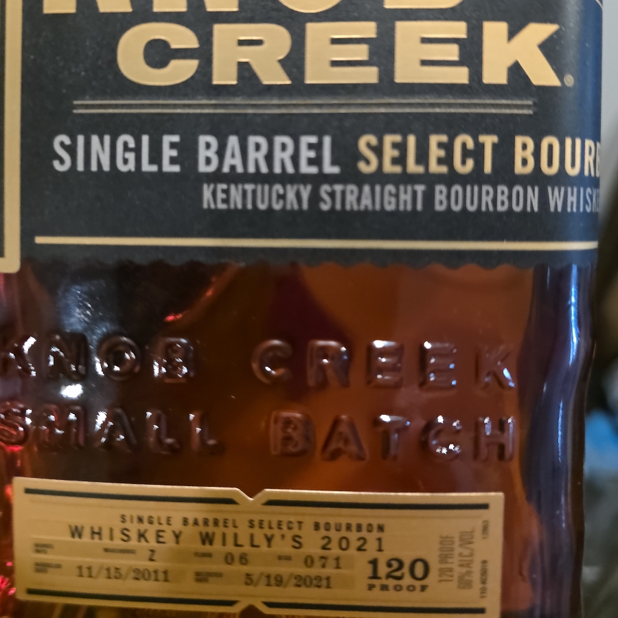 Knob Creek Single Barrel Select ( Whiskey Willie's 2021)