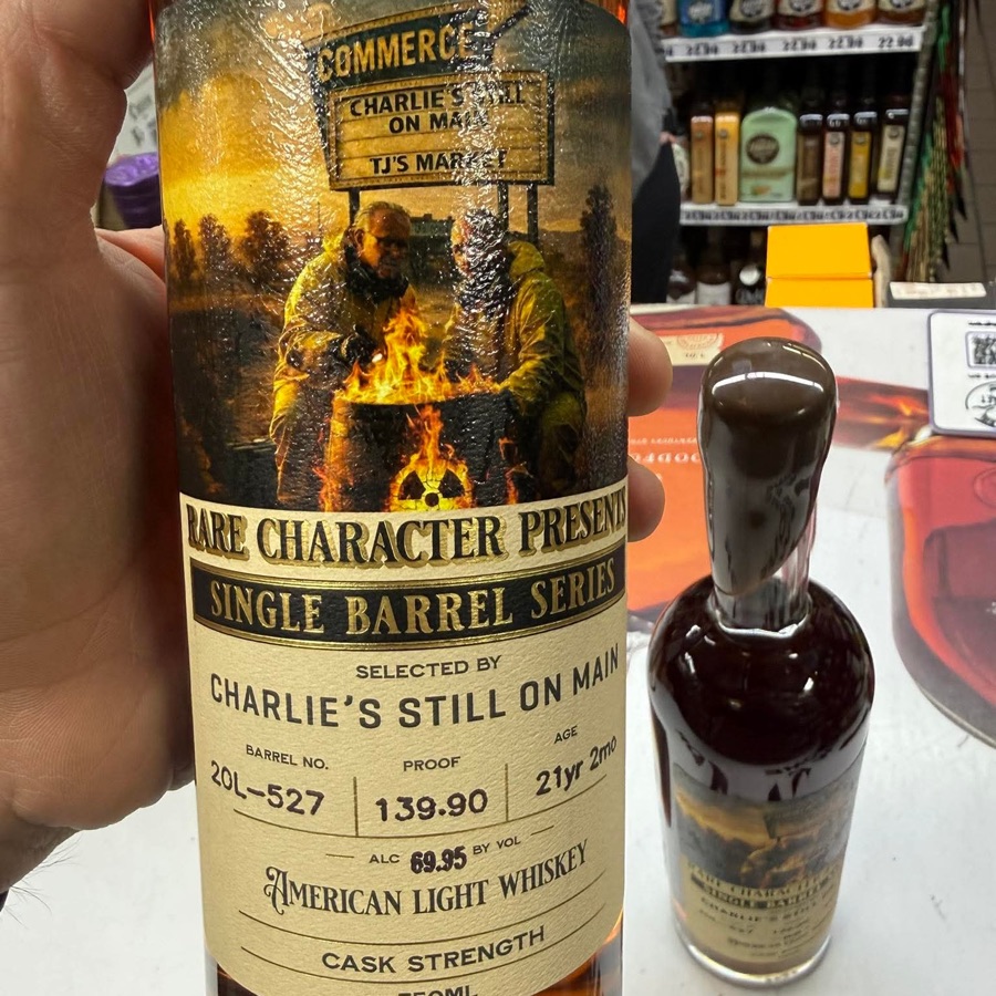 Rare Character Single Barrel Series - Cask Strength American Light Whiskey (Charlie's Still on Main/TJ's Market Commerce Twp - Barrel No 20L-527)