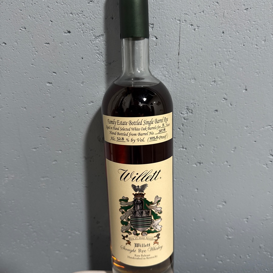 Willett Family Estate Bottled Single Barrel Rye Rare Release 8 year