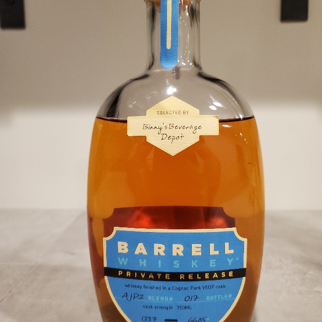 Barrel Whiskey Private Release AJP2 Whiskey aged in Cognac Park VSOP cask