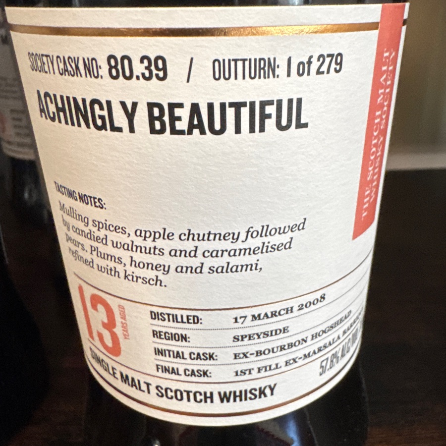 SMWS 80.39 Achingly Beautiful (Glen Spey)