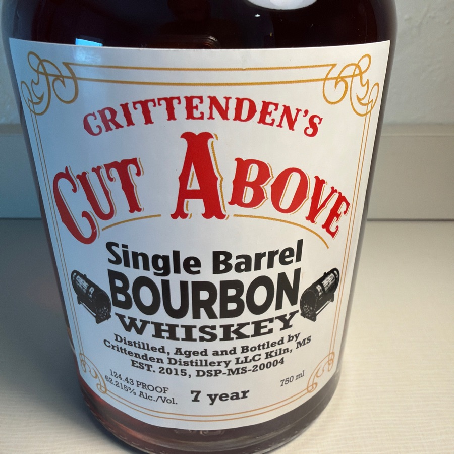 Cut Above Crittenden's single barrel (angel share) pick
