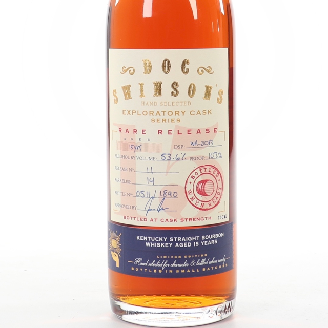 Doc Swinson's Exploratory Cask Series 15 Year Kentucky Straight Bourbon (Release No. 11)
