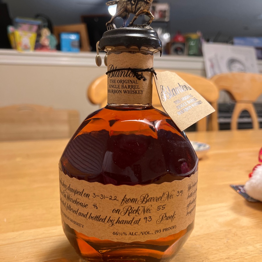 Blanton's The Original Single Barrel Bourbon Whiskey (2022) Barrel # 391