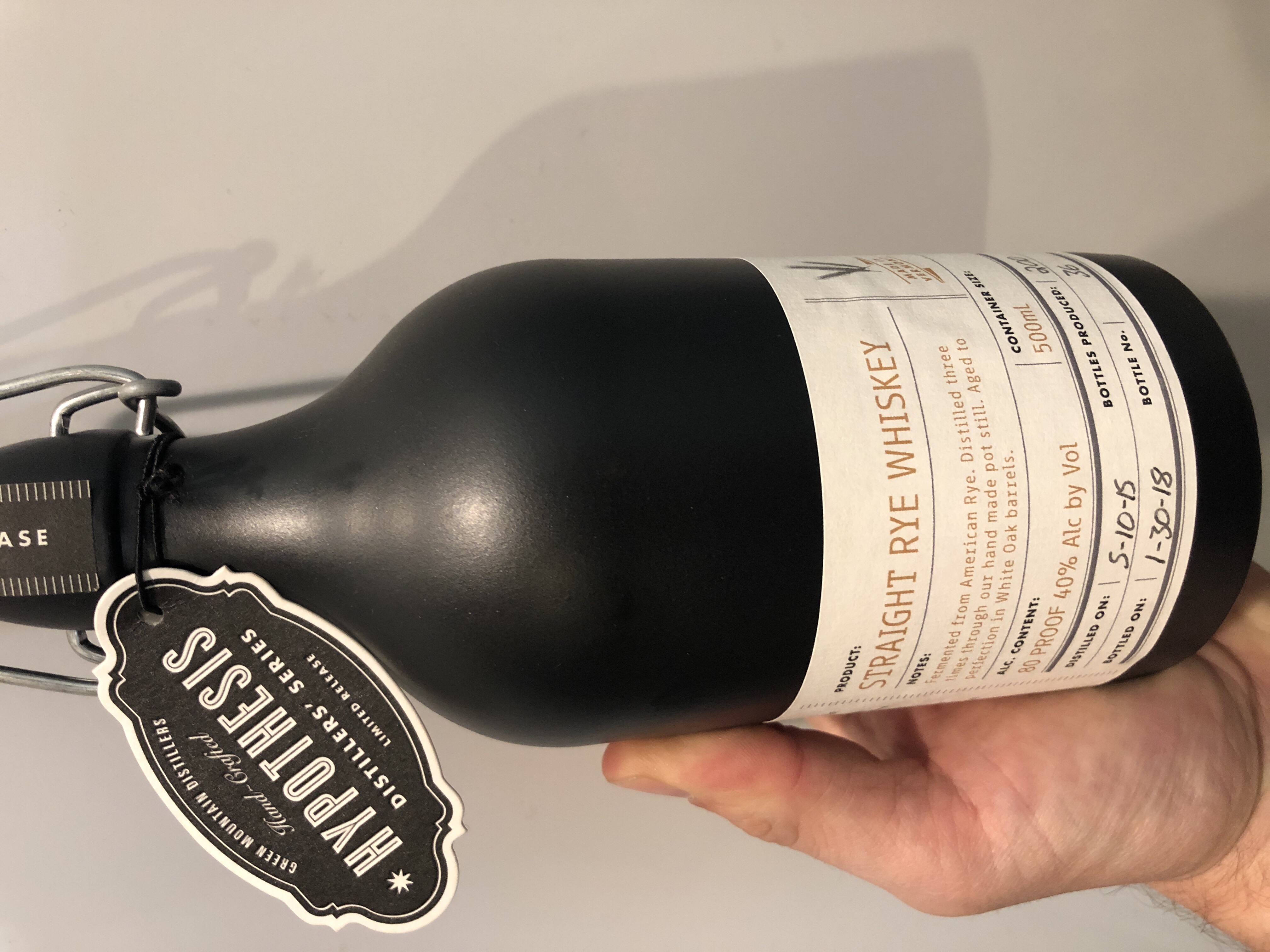 Green Mountain Distillers Hypothesis Straight Rye Whiskey
