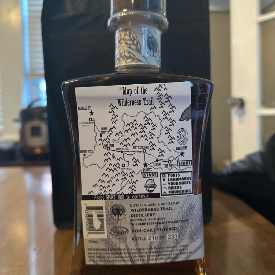 Wilderness Trail Single Barrel Family Reserve Cask Strength - Roanoke Bourbon Club Pick