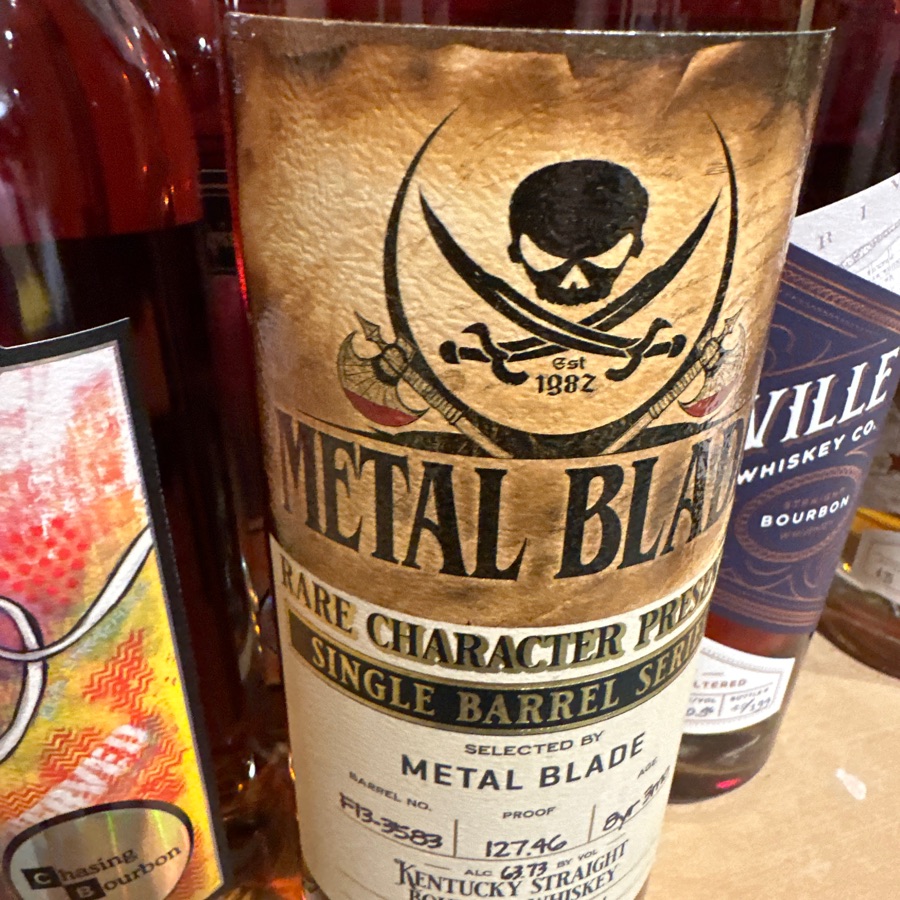 Rare Character Single Barrel Series Kentucky Straight Bourbon Whiskey Barrel F13-3583 Selected by Metal Blade