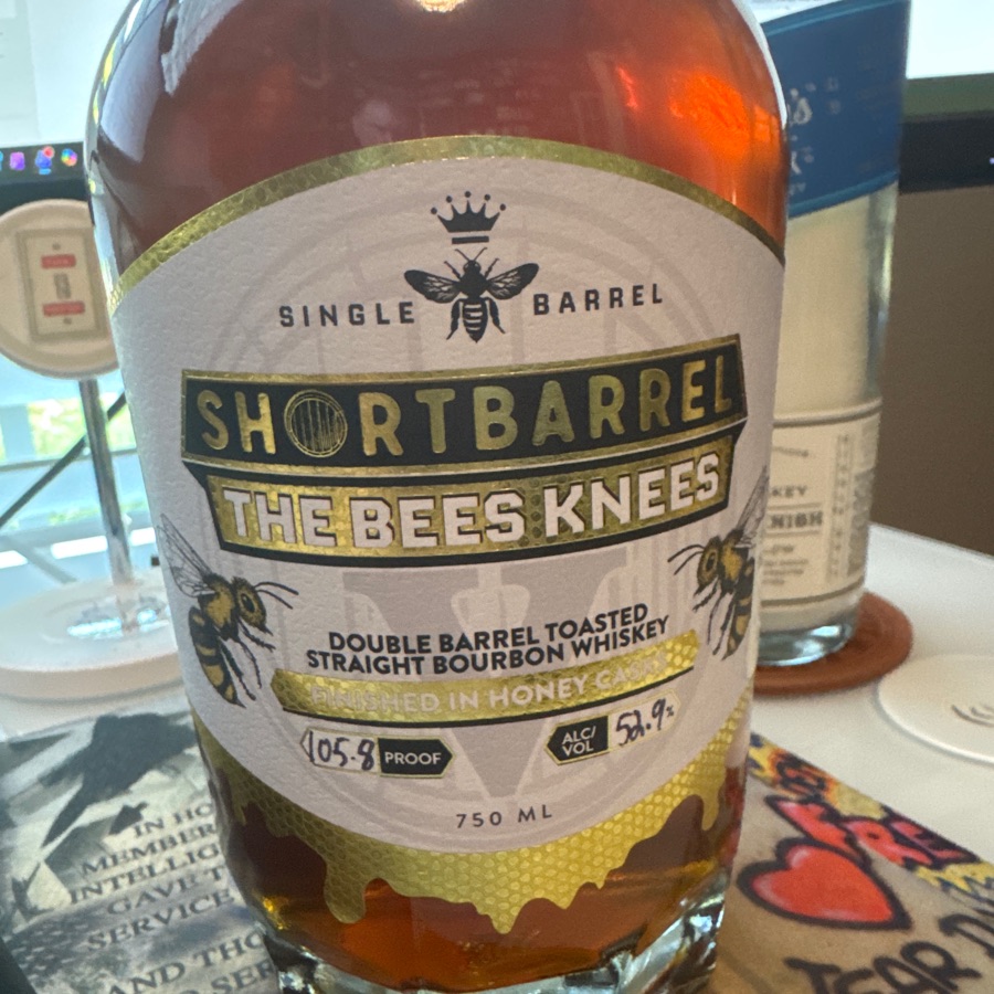 short barrel, the bees, knees, double barrel toasted street bourbon whiskey finished in honey casks specs single barrel pick - 6CIC-3