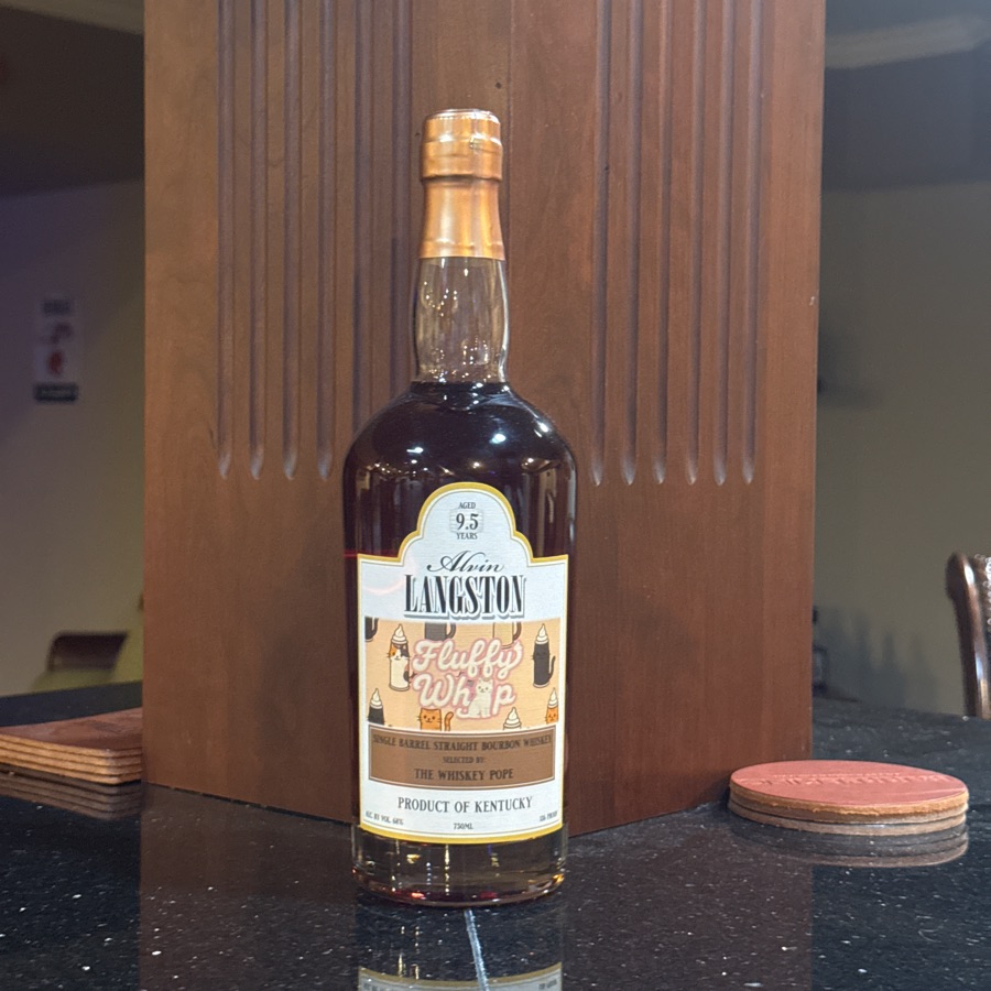 Alvin Langston Single Barrel Straight Bourbon Whiskey (Fluffy Whip - The Whiskey Pope)