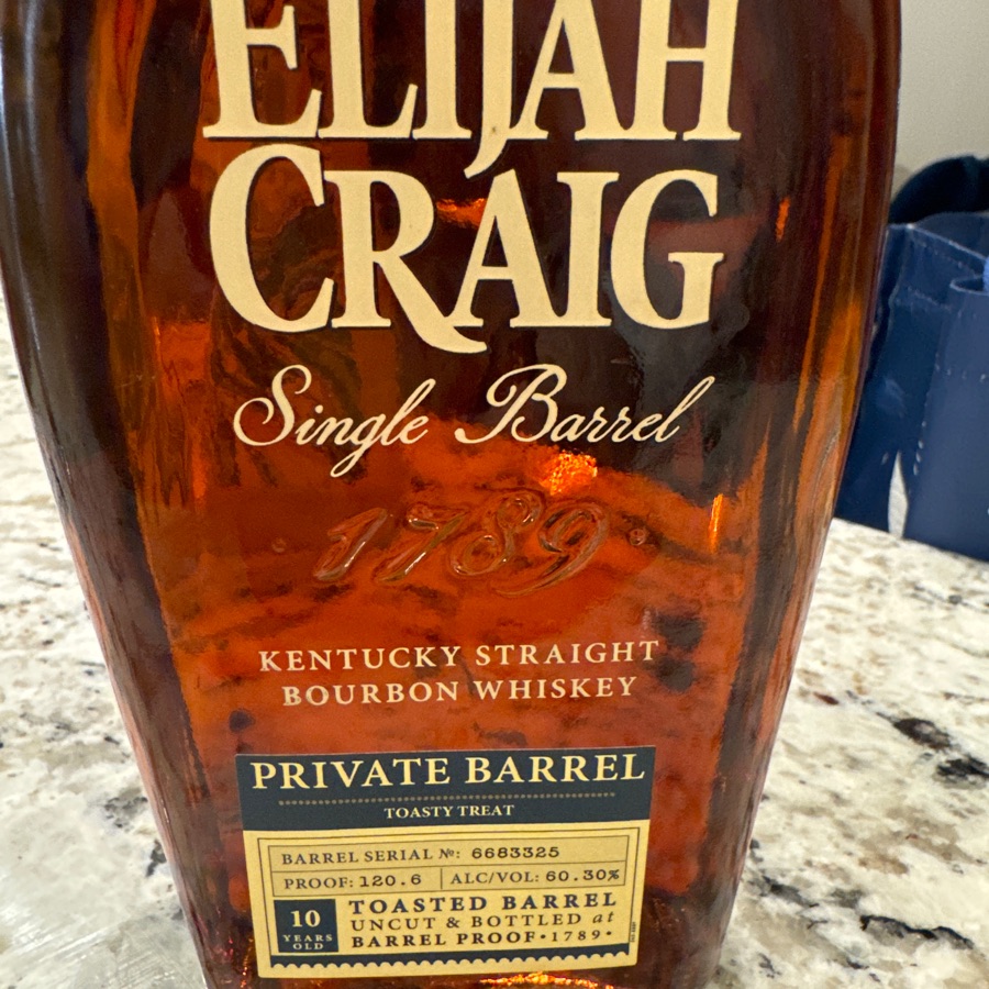 Elijah Craig Single Barrel "Toasty Treat" Private Toasted Barrel