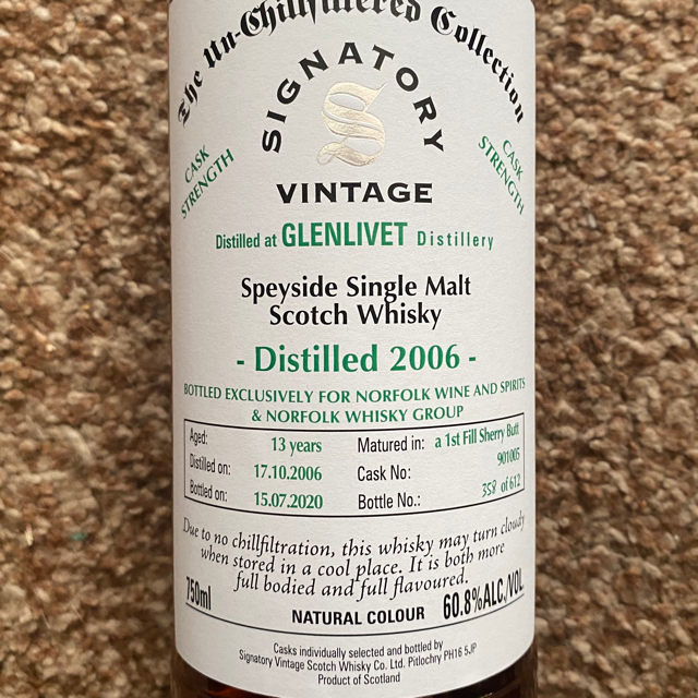 Glenlivet 2006 13 Year Un-chillfiltered Collection (Signatory)