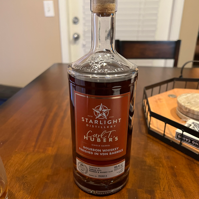 Starlight Single Barrel Bourbon Whiskey finished in VDN Barrels - KCBC Pick