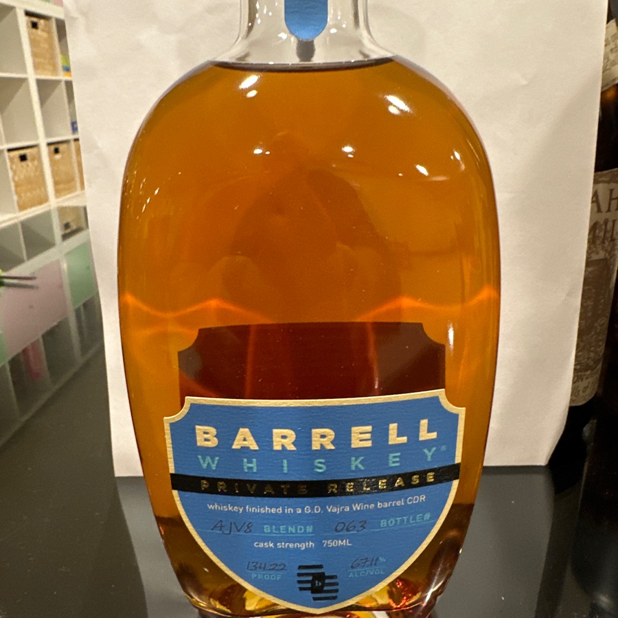 Barrell Whiskey Private Release Finished in G.D. Vajra Wine Barrel CDR Blend AJV8