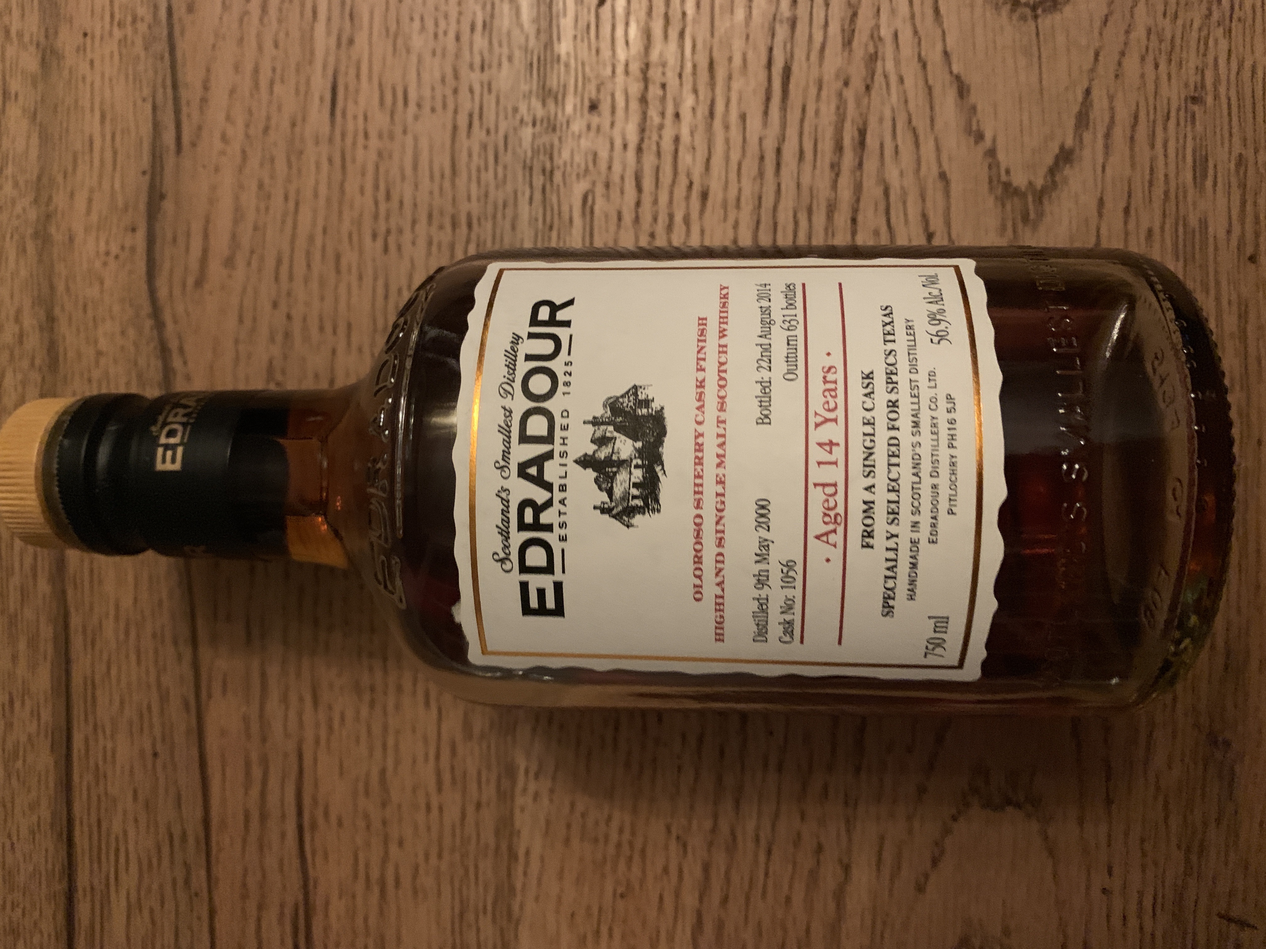 Edradour 2000 14 Year Sherry Cask Matured Cask #1056 (Spec's Texas)