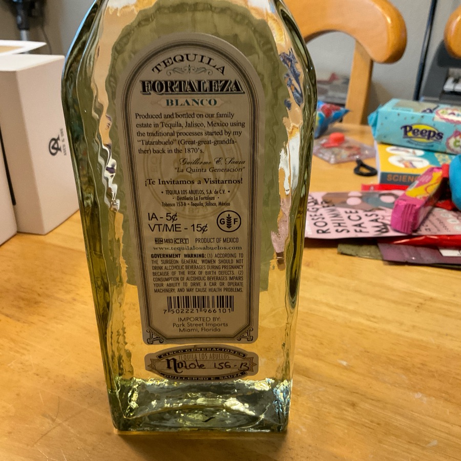 Fortaleza Lot 156-B Blanco Tequila